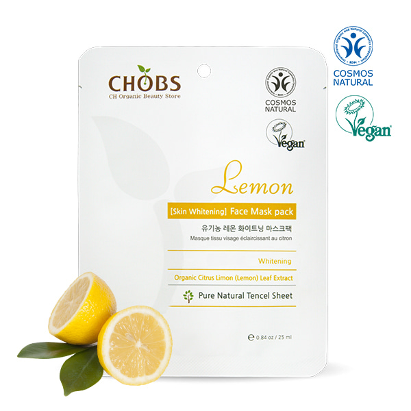 CHOBS (찹스) 유기농 레몬 화이트닝 마스크팩 25ml (미백기능성)